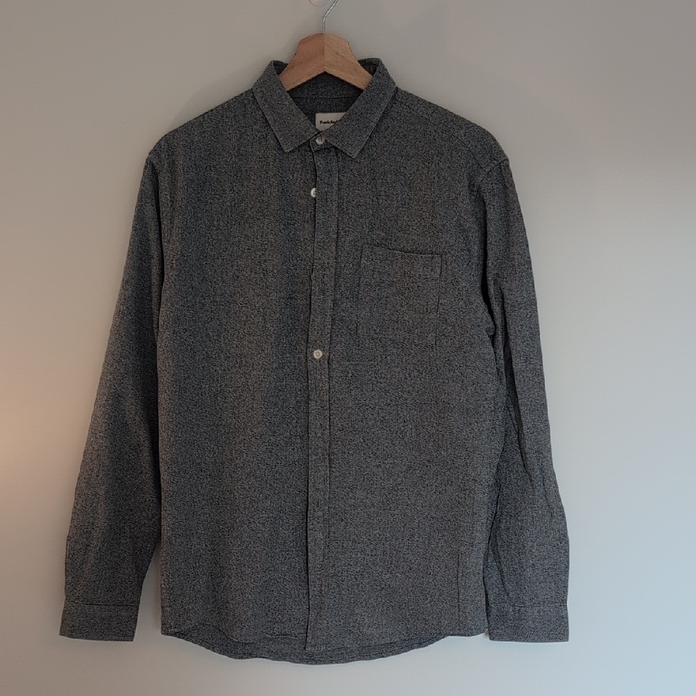 Frank & Oak Gray Long Sleeve Button-Up Shirt Size Medium